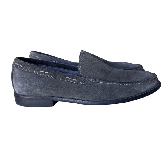 John Varvatos Other - John Varvatos Gray Suede Slip On Loafers Moc Toe Leather Sole 10.5